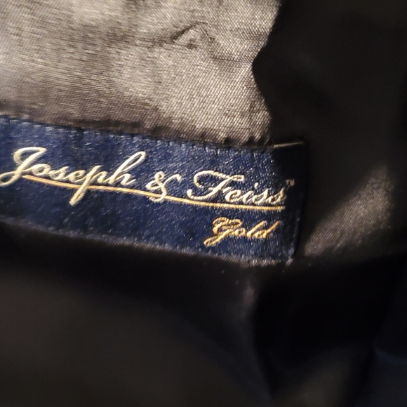 Joseph & Feiss Gold 2 Button Blazer 48 Regular Gray Plaid Classic Fit Wool - Picture 7 of 9